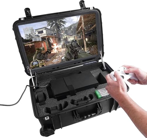 Case Club Pro Gaming Station to Fit Xbox Series X or S Console. Comes with Built-in 24' 1080p Monitor, Cooling Fans. Fits Console, Controllers, & Games, which are NOT Included 1MS / 144 Hertz