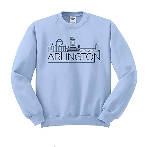 TeesAndTankYou Skyline Arlington Virginia Sweatshirt Unisex Large Light Blue
