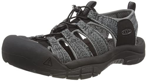 KEEN Men's Newport H2 Closed Toe Water Sandals, Black/Steel Grey, 10.5