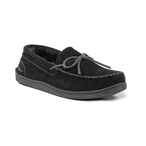 MySlipper Men's Size 8 Black Moccasin Slippers By:MyPillow