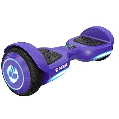 Gotrax Edge Hoverboard with 6.5' LED Wheels & Headlight, Top 6.2mph & 3.1 Miles Range Power by Dual 200W Motor, UL2272 Certified and 50.4Wh Battery Self Balancing Scooters for 44-176lbs Kids Adults(violet)