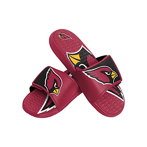 FOCO Arizona Cardinals NFL Mens Colorblock Big Logo Gel Slide - L