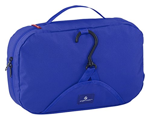 eagle creek Pack-It Original Wallaby Hanging Travel Toiletry Bag - Compact Zip Up Organized Storage for Travel Essentials with Detachable Clear Pouch, Blue Sea