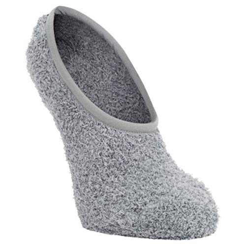 World's Softest Super Soft Cozy Footsie Slipper Socks with Grippers - One Size Fits Most (Smoke Grey)