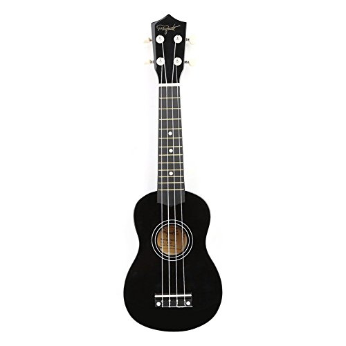 LianShi Soprano Ukulele 21 inch for Beginer Hawaii Ukulele 21' Solid Wood Guitar Ukulele Classic Uke Strumming Training for Adults and Kids (21'', Black)
