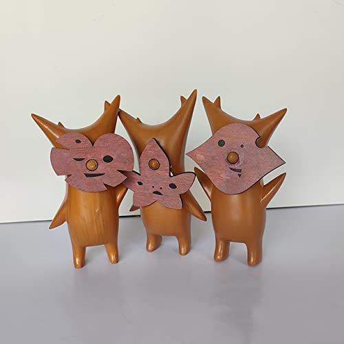 Meokro 3 pcs Koroks Anime Statue Wood Statue Decoration Resin Handwork Family Game Lovers Cute Kids Room or Gamming Room