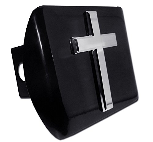 Chrome Cross Black Metal Hitch Cover