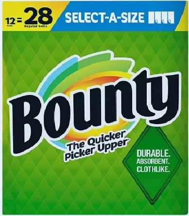 THE LARGEST Bounty Select-A-Size Paper Towels, Roll Size 12=28, White (105 sheets/roll, 12 rolls)-EXCLUSIVE LISTINGS OF 442LORIMAR INC