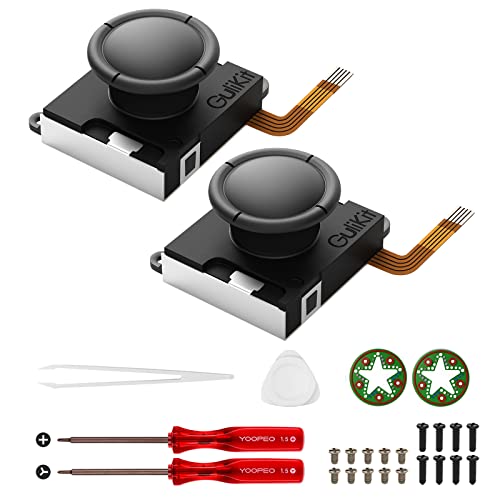 GuliKit Switch Joystick Replacement,No Drift,Hall Joystick Thumb Stick for Switch/Switch OLED/Switch Lite Joycon,Left/Right Hall Effect Sensor Joystick Repair Kit/Tool,Thumbstick Cap(1 Pair)