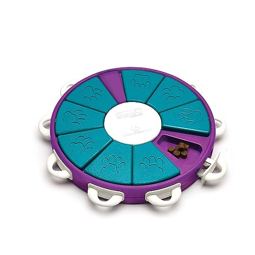 Outward Hound Nina Ottosson Dog Twister Dog Puzzle Interactive Treat Puzzle Dog Enrichment Dog Toy, Level 3 Advanced, Purple