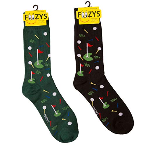 Foozys Men’s Putting Green Cool Sports Novelty Crew Socks | 2 Pair…
