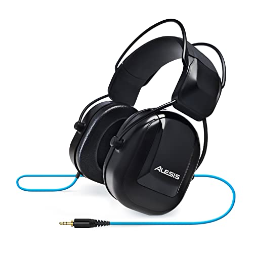 Alesis DRP100 - Audio-Isolation Electronic Drums Headphones for Monitoring, Practice or Stage Use with 1/4' Adapter and Protective Bag, Black