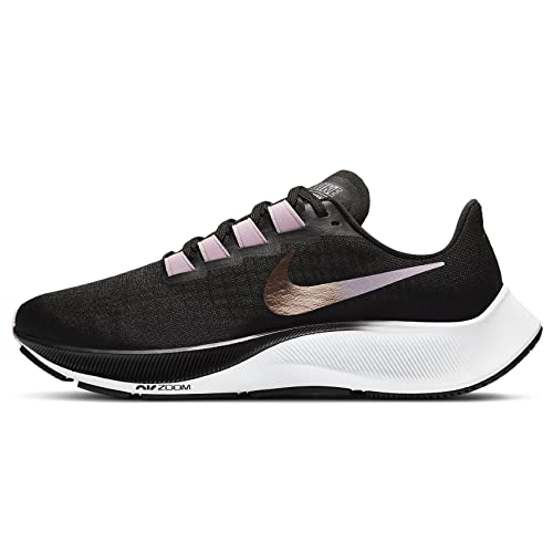 Nike Women's Air Zoom Pegasus 37 Shoes, Black/Mtlc Red Bronze-lt Arctic Pink, 8.5