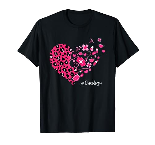 Leopard Heart Stethoscope Oncology Nurse Valentines Day T-Shirt