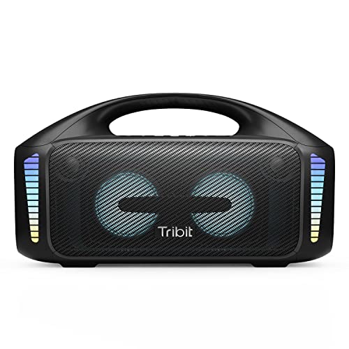 Tribit StormBox Blast Portable Speaker: 90W Loud Stereo Sound with XBass, IPX7 Waterproof Bluetooth Speaker with LED Light, PowerBank, Bluetooth 5.3&TWS, Custom EQ, 30H Playtime for Outdoor