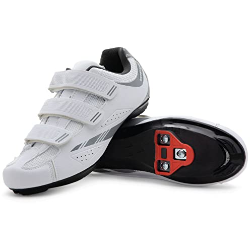 Tommaso Pista 100 Indoor Cycling Shoes for Women: Peloton Bike Compatbile with Pre-Installed Look Delta Cleats - Perfect for Fitness & Road Bike Use - Peleton Shoes Indoor Bike Shoe - White Delta 40