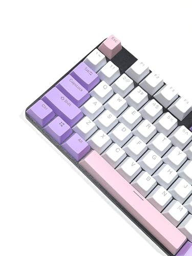 TzBBL 104 Keycaps Set | Backlit ABS Keycaps for MX Mechanical Keyboard-OEM Profile for 61 87 104 Mechanical Keyboard (104, Pink+White+Purple)