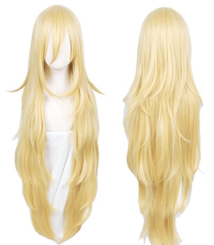 Linfairy Long Blonde Rachel Wig Halloween Cosplay Costume Wig for Women 90CM