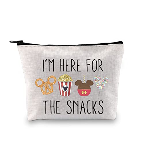 GJTIM Magic Kingdom Lover Gift I’m Here For The Snacks Zipper Pouch Makeup Bag (For The Snacks bag)