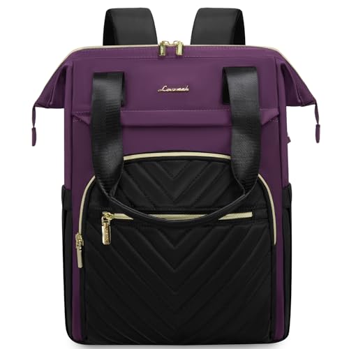 LOVEVOOK Laptop Backpack for Women, 15.6 Inch Work Laptop Bag，Waterproof Teacher Nurse Bag with USB Port, Fashion Travel Bag Business Computer Backpack Purse