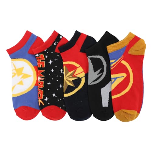 Bioworld Adult The Marvels Movie Ankle Socks 5-Pack - Superhero Style for Your Feet