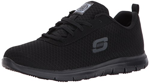 Skechers Women's Ghenter Bronaugh Food Service Shoe, Black, 7 Wide