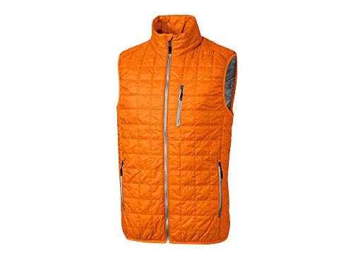 Cutter & Buck Men's Weather Resistant Primaloft Down Alternative Rainier Vest, Satsuma, XXX-Large
