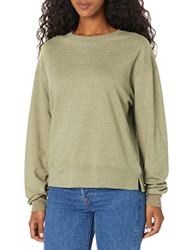 Hanes Women's Originals French Terry, Lightweight Fleece Pullover Sweatshirt, Available in Plus, Oregano Heather, Large