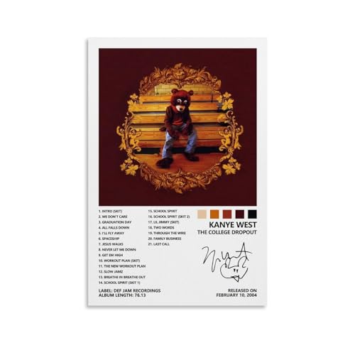 Kanye Poster West The College Dropout Album Cover Poster for Bedroom Aesthetic Canvas Art Wall Decor 12x18inch(30x45cm)
