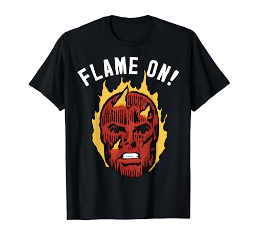 Marvel Fantastic Four The Human Torch Flame On Portrait T-Shirt
