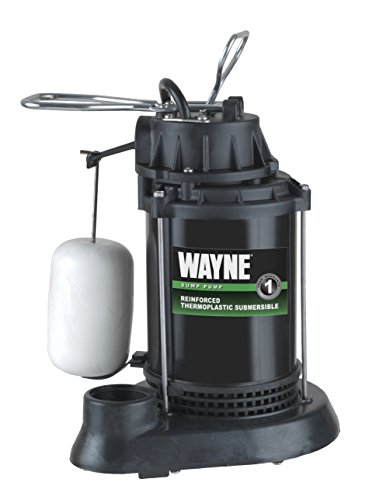 Wayne SPF33-1/3 Epoxy Coated Steel and Thermoplastic Submersible Sump Pump-Up to 3,750 Gallons Per Hour-Long Lasting and Durable Construction, 1/3 HP, No Color