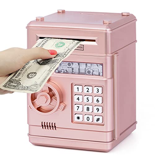 Refasy Piggy Bank Toy,Kids Toys Electronic Piggy Bank for Boys Girls Kids Safe ATM Bank Cash Coin Can for Children Money Bank Toys Money Saving Box Birthday Gift for Kids 6-8