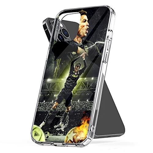 BANGWIX Phone Case Ronaldo TPU Illustration Accessories Cover Protect Shockproof Compatible with iPhone 14 13 12 11 Pro Max Mini X Xs Xr 8 7 6 6s Plus Transparent