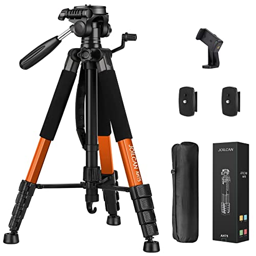JOILCAN Tripod Camera Tripods, 74' Tripod for Camera Cell Phone Video Photography, Heavy Duty Tall Camera Tripod Stand, Professional Travel DSLR Tripods Compatible with Canon iPhone, Max Load 15 LB