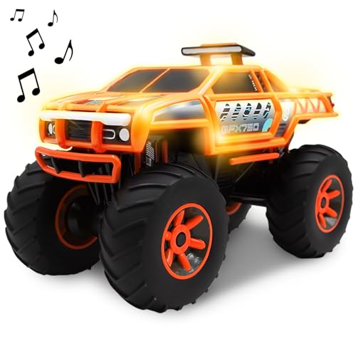 Sunny Days Entertainment Monster Truck – Lights & Sounds Motorized Orange Vehicle