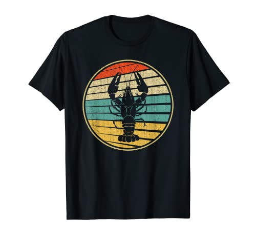 Retro Style Vintage Sea Crawfish Lobster Silhouette 60s 70s T-Shirt