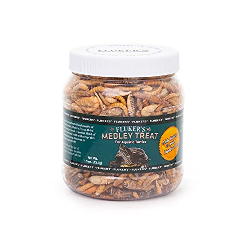 Fluker's Medley Treat for Aquatic Turtles - Rivershrimp, Mealworms and Crickets, 1.5oz