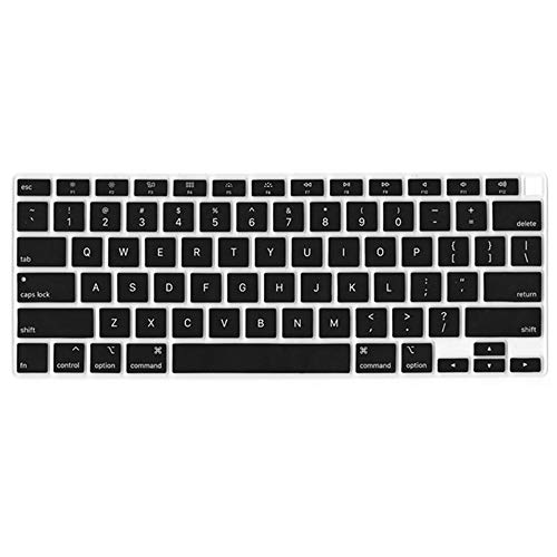 Se7enline 2020 MacBook Air 13 inch Keyboard Cover Model A2179 Soft Silicone Protective Skin Keyboard Protector for MacBook Air 13-inch with Touch ID US Layout (NOT FIT for 2018-2019 Version ), Black