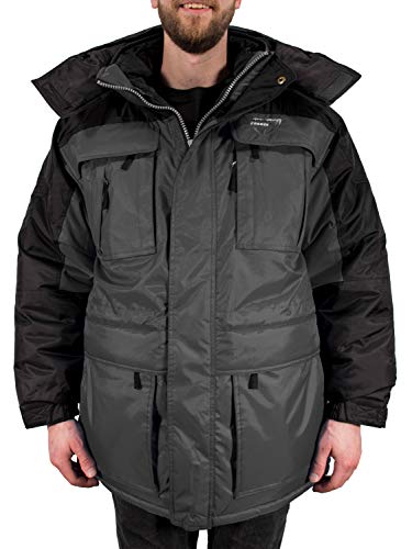 Freeze Defense Mens Big and Tall 3in1 Winter Jacket Coat & Vest (6XL / 6X Gray)