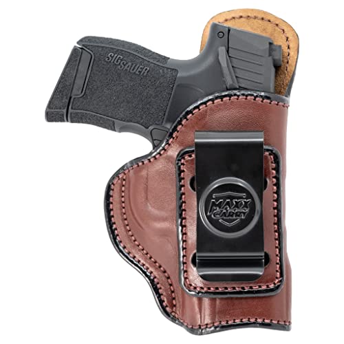 Maxx Carry Compatible with/Replacement for IWB Leather Gun Holster Fits Sig Sauer P365-XMACRO. Conceal Carry Premium Leather Inside The Waistband Holster. Right Handed.