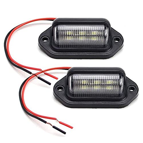JEDEW License Plate Light (2 Pack), 12V 6-SMD LED License Plate Lamp Taillight for Truck SUV Trailer Van, Step Courtesy Lights, Dome/Cargo Lights