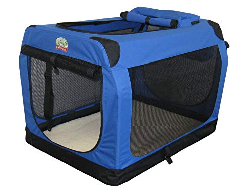 Go Pet Club Collapsible Dog Cage, Blue, 20'L x 13'W x 13'H