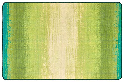 Carpets for Kids Pixel Perfect 65416 Green Acres Stripes Rug 6ft x 9ft Rectangle Green Tan