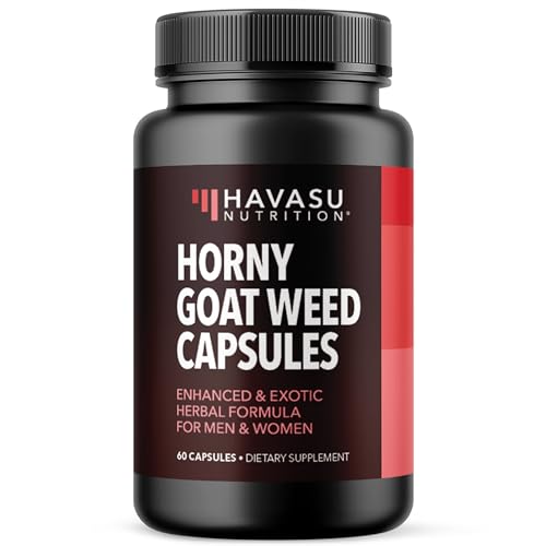 Horny Goat Weed for Men and Women | Extra Strength Performance Support with Maca Root Extract & Tongkat Ali & Muira Puama | Power, Performance and Energy Support | 1 Month Supply Herbal Supplement