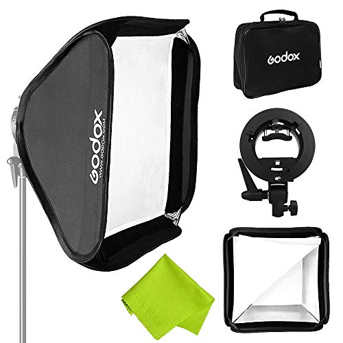 Godox 32'x 32' 80cmx80cm Foldable Universal Softbox with S-Type Speedlite Bracket for Flash Bowens Elinchrom Mount Accessories Direction Adjustable