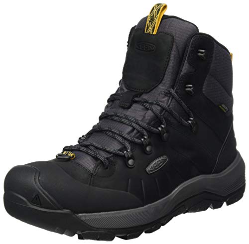 KEEN Men's Revel 4 Mid Height Polar Insulated Waterproof Snow Boots, Black/Magnet, 12