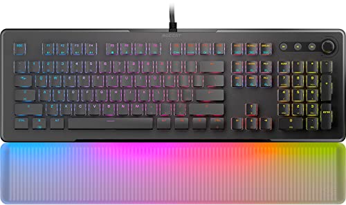 ROCCAT Vulcan II Max – Optical-Mechanical PC Gaming Keyboard, with Customizable RGB Illuminated Keys and Palm Rest, Titan II Smooth Linear Switches, Aluminum Plate, 100 M Keystroke Durability - Black