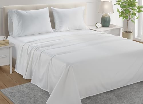 Egyptian Cotton Sheets for Queen Size Bed, Certified 800 Count Queen sheet set, Luxury Cotton Queen Bed Sheets queen sheets deep pocket, Egyptian Cotton Sheets Queen Size - White