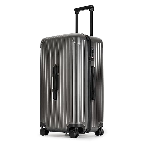 PRIMICIA GinzaTravel Trunk Luggage 26 Inch suitcase with Spinner Wheels Scratch resistant texture Lightweight PC material with TSA Lock (Gray, 26 inch)