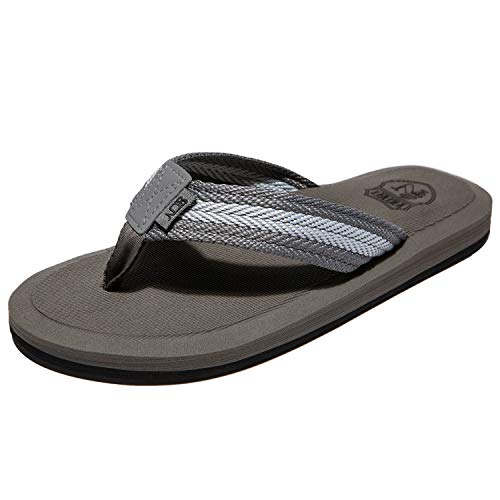 NeedBo NDB Men's Flip-Flops Classical Thongs Sandals Comfortable Slippers for Beach (10 M US, Grey)